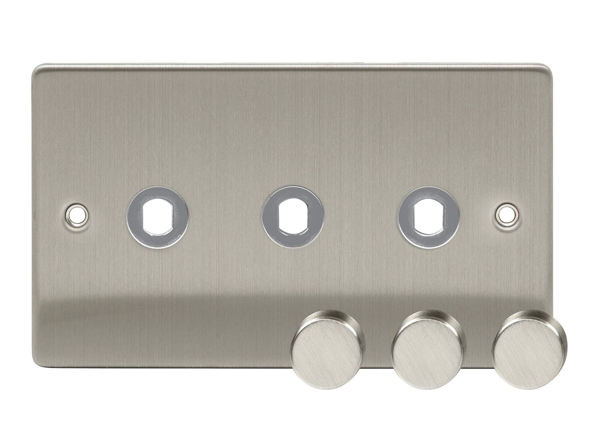 D-DP3-BC 3 Gang Dimmer Plate (No Module) Brushed Chrome
